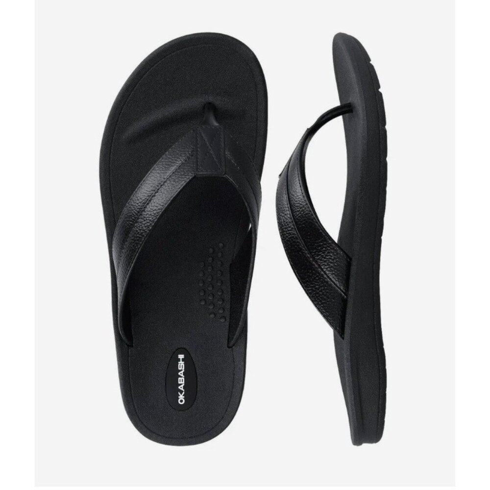 Okabashi Voyager Flip Flop Sandals Mens Eco-Friendly Made USA Black size 9 - Picture 2 of 5